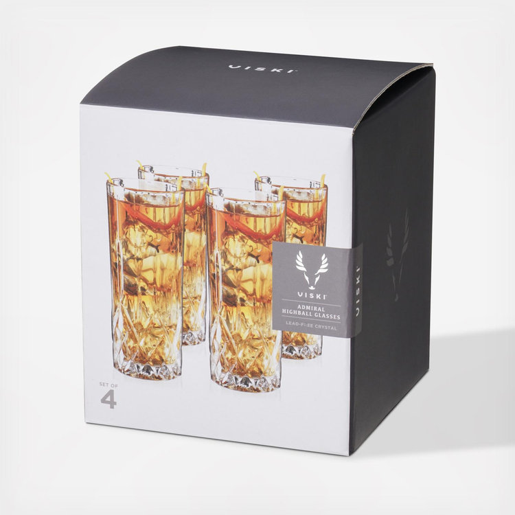 Viski, Admiral Highball Glass, Set of 4 | Zola