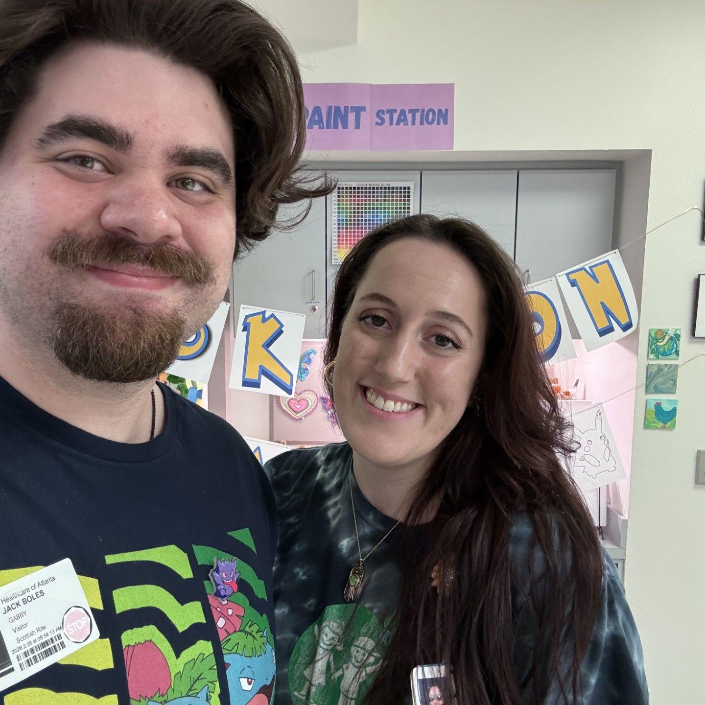 Jack came to Gabby's job at CHOA Scottish Rite to host a Pokemon Party for patients!