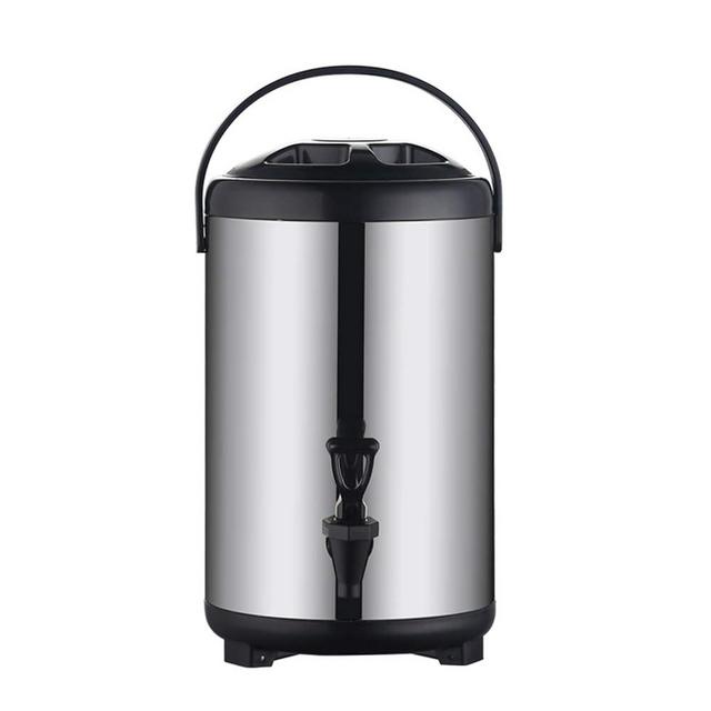 Stainless Steel Insulated Beverage Dispenser – Insulated Thermal Hot and Cold Beverage Dispenser with Spigot for Hot Tea & Coffee, Cold Milk, Water, Juice,Soup Family Party Cafe Buffet