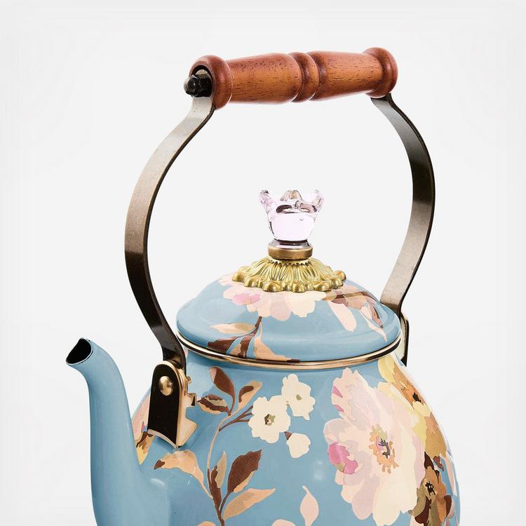 MacKenzie-Childs, Wild Rose Slate Tea Kettle | Zola