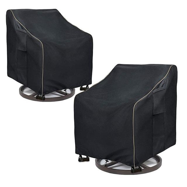 LSongSKY Outdoor Swivel Lounge Chair Cover 2 Pack,Waterproof Heavy Duty Outdoor Chair Covers,Patio Rocking Chair Covers For Outdoor Furniture,(30 W x 34 D x 38.5 H inches)Black