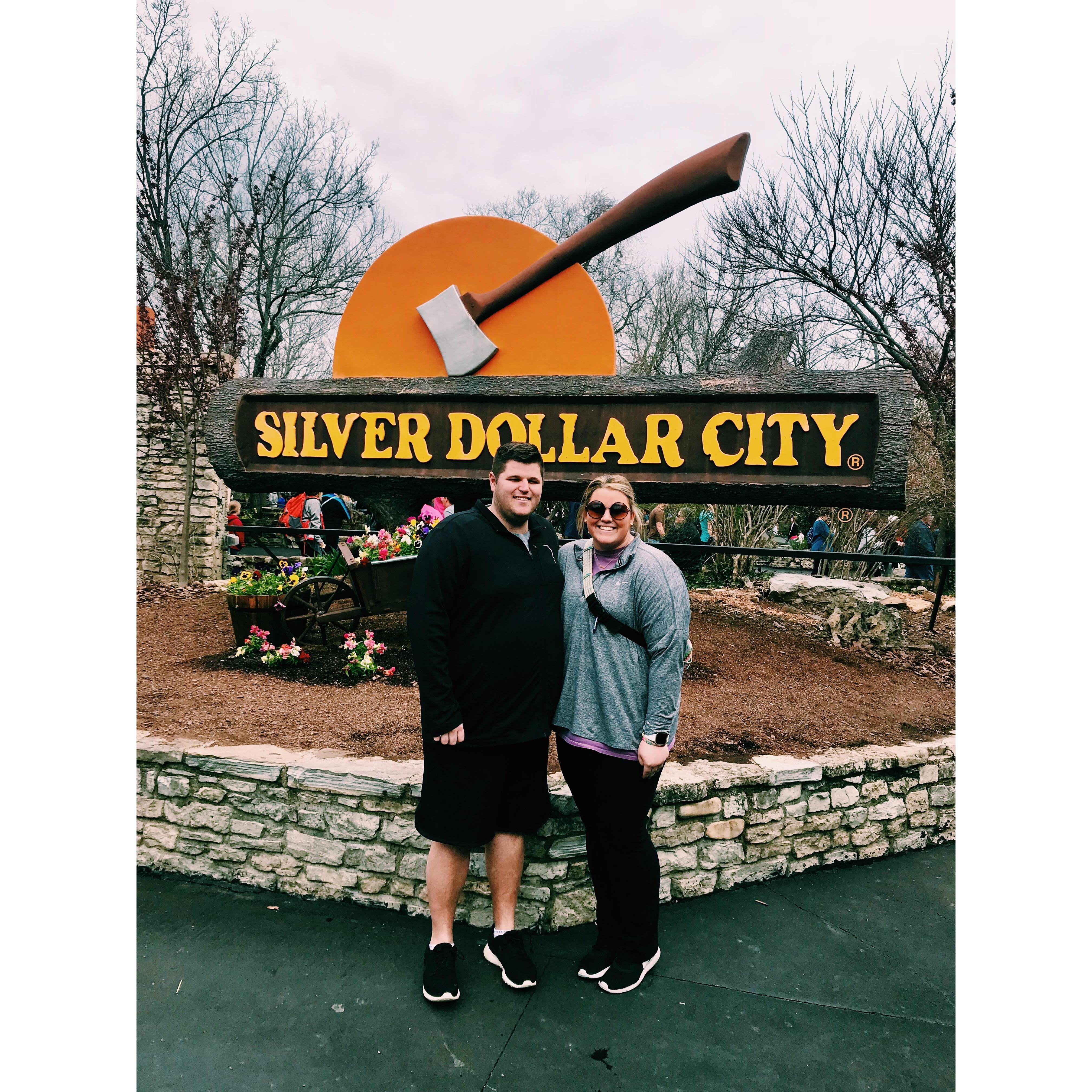 We both hate rollercoasters, but LOVE the funnel cake!