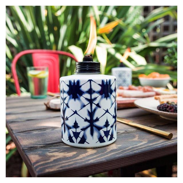 Tie Dye Tabletop Glass Outdoor Torch - TIKI
