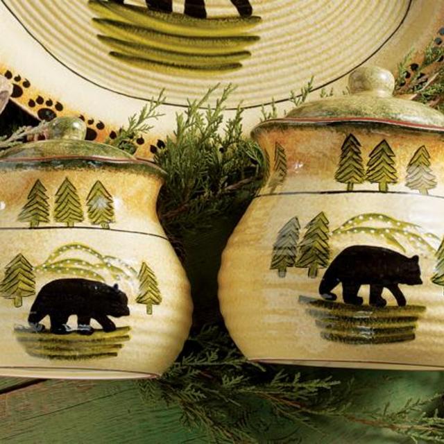 Black Bear Forest Canister Set - 3 pcs