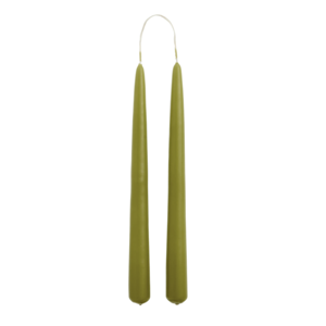 Green Hand Dipped Classic Taper Candles 2 Pack
