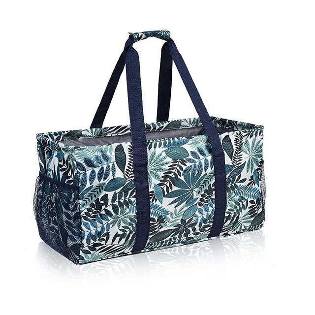 Extra Large Utility Tote Bag Beach Bag Reusable Grocery Bags Collapsible Tote with Wire Frame for Groceries Storage Picnic