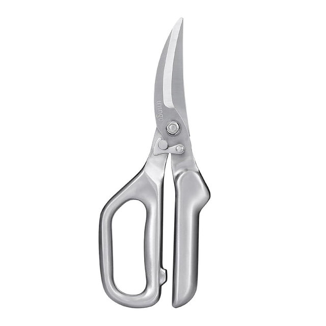 LIVINGO Kitchen Scissors - Heavy Duty Poultry Shears Sharp Cutting Food Chicken Bone Meat Vegetable for Cooking, Multipurpose Stainless Steel Utility Scissors, Safety Lock
