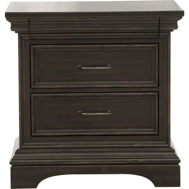 Pulaski Traditional Caldwell 3 Drawer Nightstand With Felt Lining, 30" X 18" X 29.5", Deep Brown