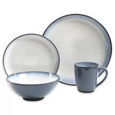 Gibson Elite Serene Fountain 16-Piece Dinnerware Set in Blue