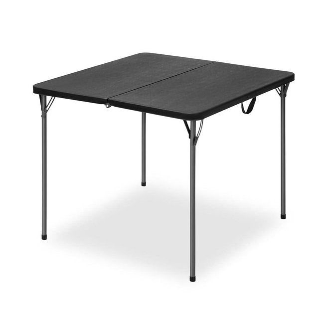 34" Square Folding Table for 4 Person, 330lbs Weight Capacity Foldable Table with HDPE Tabletop & Heavy-Duty Steel Legs, Large Portable Picnic Table for Indoor Outdoor Parties, Camping, Black