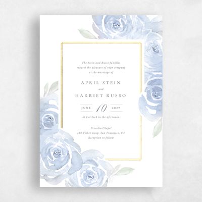 Winter Blue Wedding Invitation - Roana Classic Foil