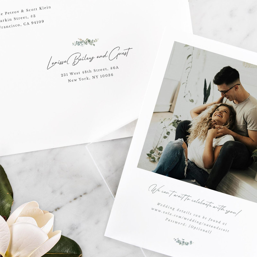 Verde Photo | White | Zola Wedding Invitations
