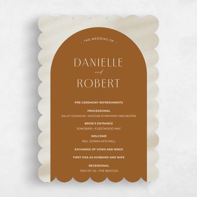Brown Scalloped Wedding Program - Pinellas