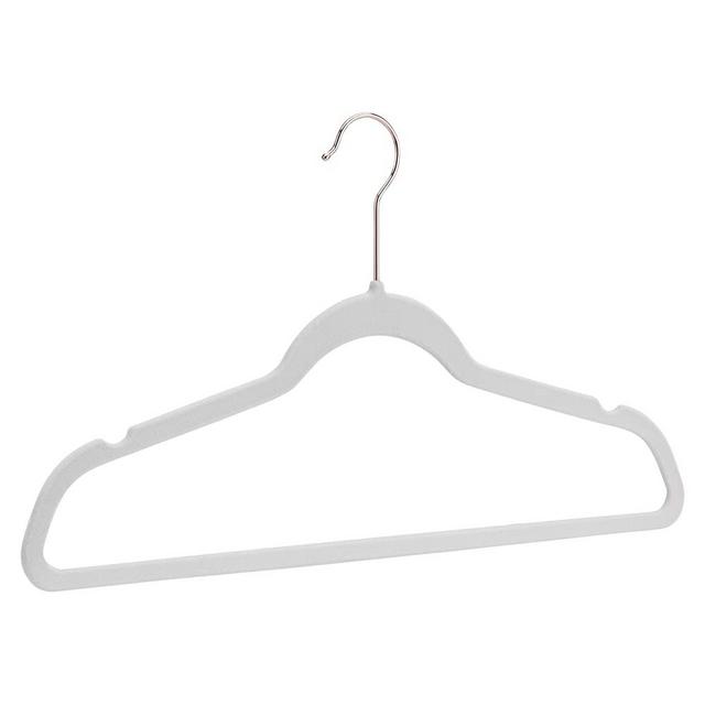 AmazonBasics Slim, Velvet, Non-Slip Clothes Suit Hangers, Ivory/Gold - Pack of 30