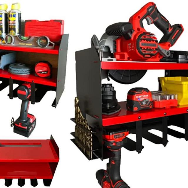 Zu Homes Power Tool Organizer Wall Charging Station Garage Tool Saw Organizer Storage Box