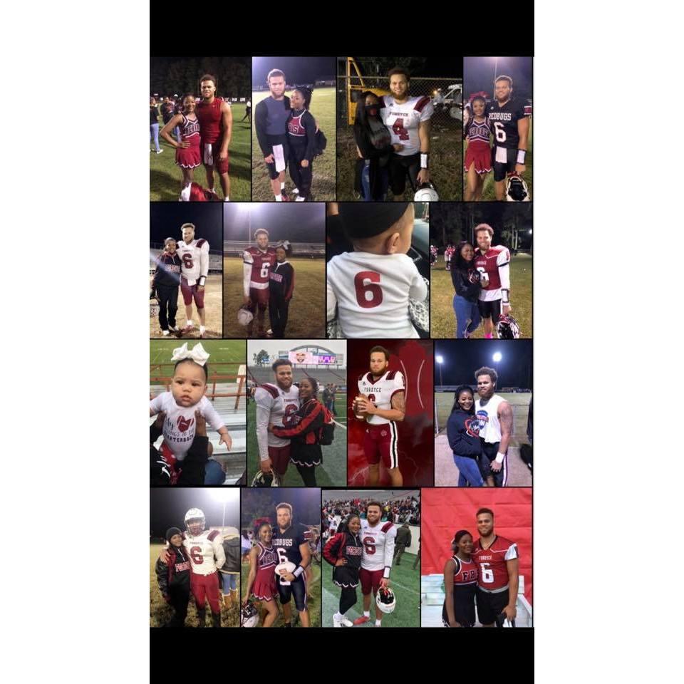 Ball Player meets Cheerleader! The rest is history.