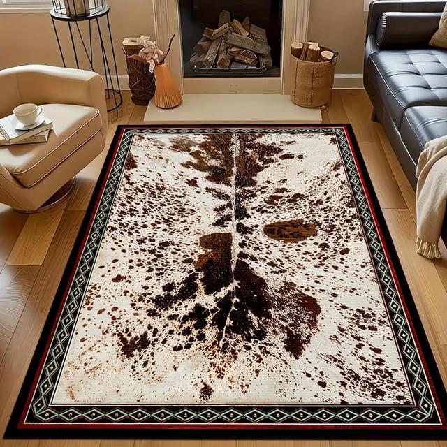 Brown Rustic TexStar Modern Southwestern Farmhouse Rug, Non-Slip Carpet Runner for Kitchen, Living Room, Bedroom 65