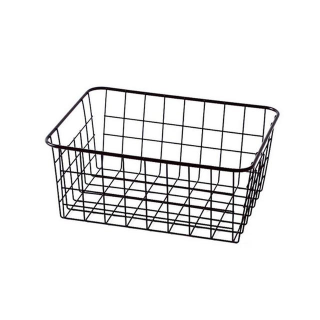 Sturdy Small Wire Storage Basket with Kitchen Food Pantry Papers Home Office Desk Shelf Bathroom Laundry Room Shelf Bedroom Bed Room