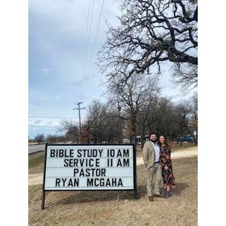 Pastor Ryan McGaha preaching one Sunday morning for a friend's church.