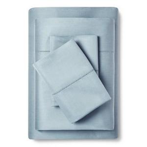 Supima Classic Hemstitch Sheet Set (Queen) Aqua Spill 700 Thread Count - Fieldcrest™