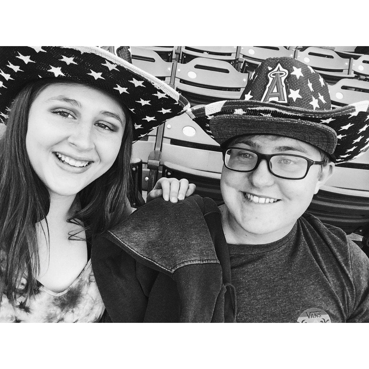 Celebrating our 1st year together at an Angels game! 6/30/2017