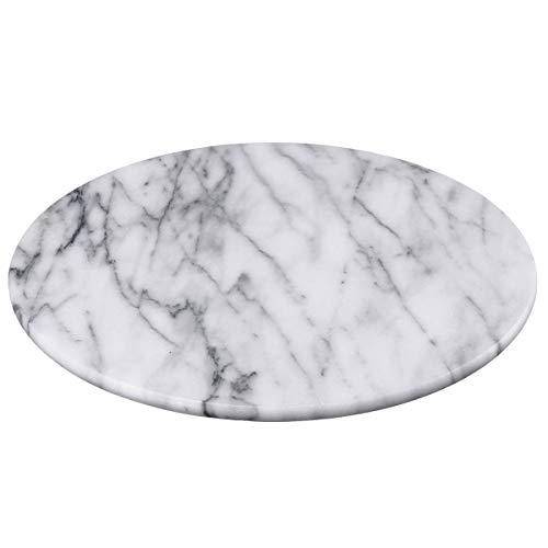 Creative Home 74722 Natural White Marble 12" Round Board Cheese Serving Plate, Diam. x 1" H