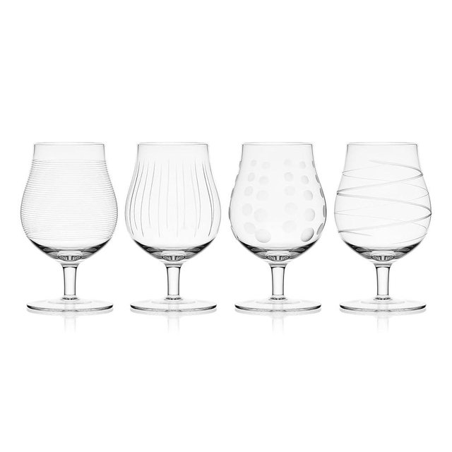 Mikasa Cheers Belgian Beer Glasses, 18 ounce, Set of 4, Clear