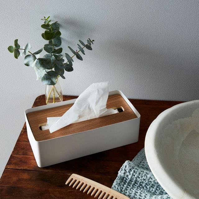 Wood & Steel Tissue Box