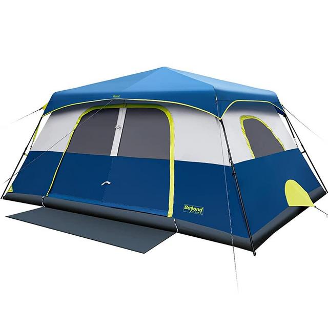 BeyondHOME Instant Cabin Tent, 8/10 Person Camping Tent with Rainfly, Portable Waterproof & Windproof Tent Easy Setup with Carry Bag for Family Camping & Outdoor Hiking, Upgraded Ventilation