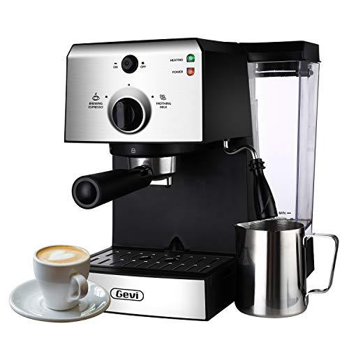 Espresso Machines 15 Bar Coffee Machine with Milk Frother Wand for Espresso, Cappuccino, Latte and Mocha, 1.5L large Removable Water Tank and Double Temperature Control System, Stainless Steel, 1100W