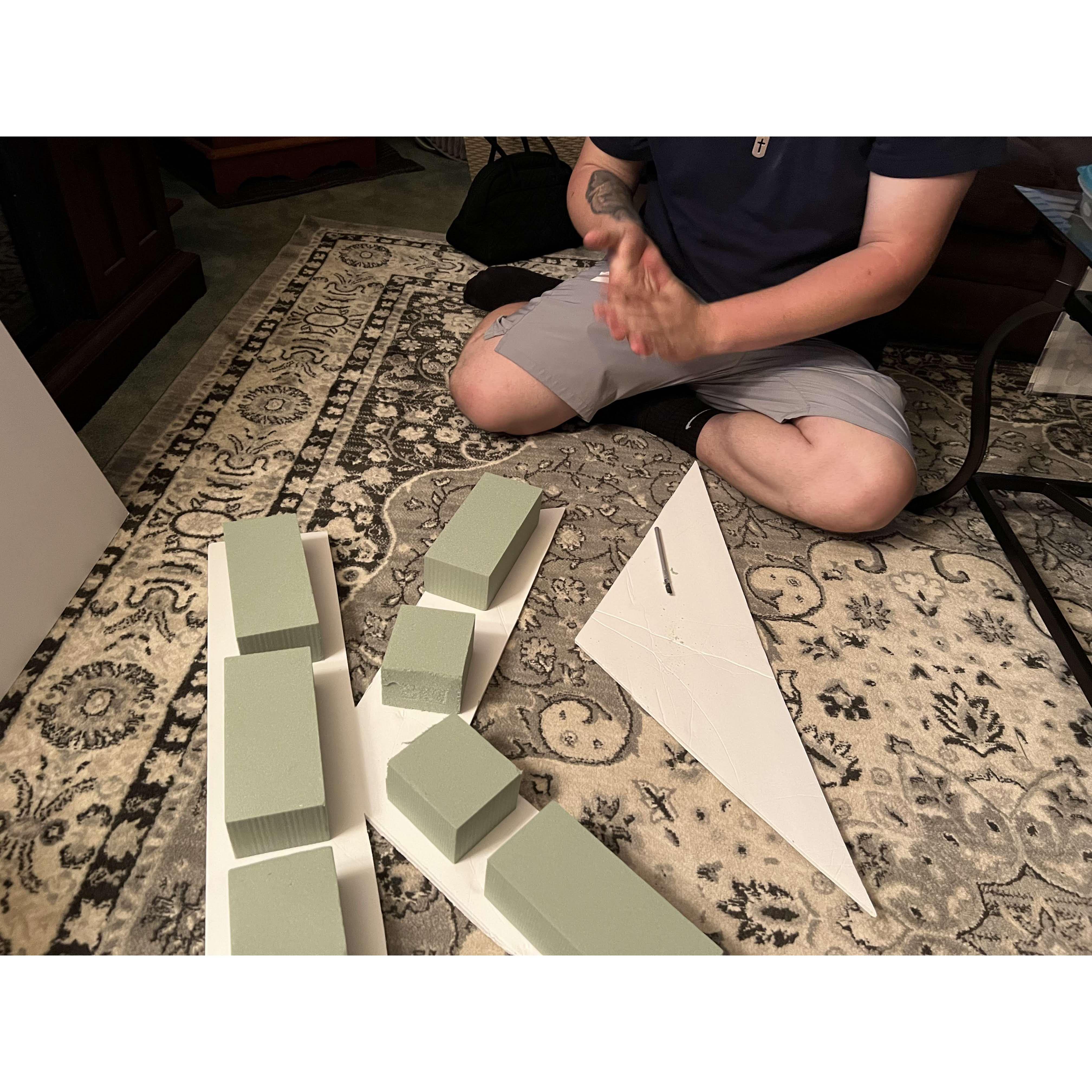 Working on some bridal shower decorations