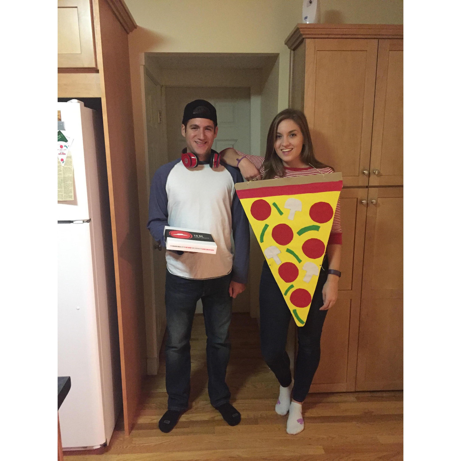 A pizza and her delivery boy for Halloween!