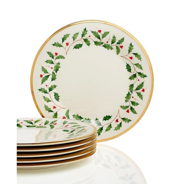 Lenox Holiday Dinner Plates, Set of 6