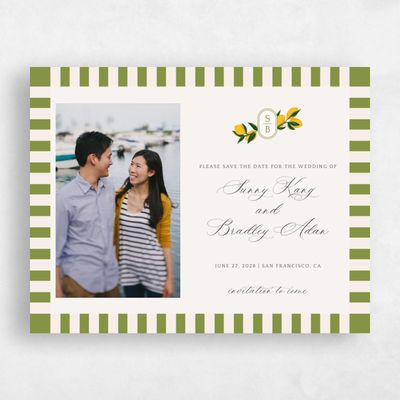 Green Wedding Save the Date - Limone Photo
