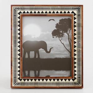 Black and White Triangle Mud Cloth Bone Frame