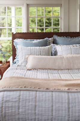 Striped Cotton Gauze Coverlet