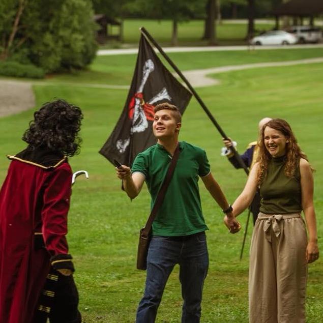 Egads! After picking Lauren up from the airport from her 8-week internship in Japan, their quiet date was interrupted by Captian Hook and his crew. David wasn't about to give up without a fight!