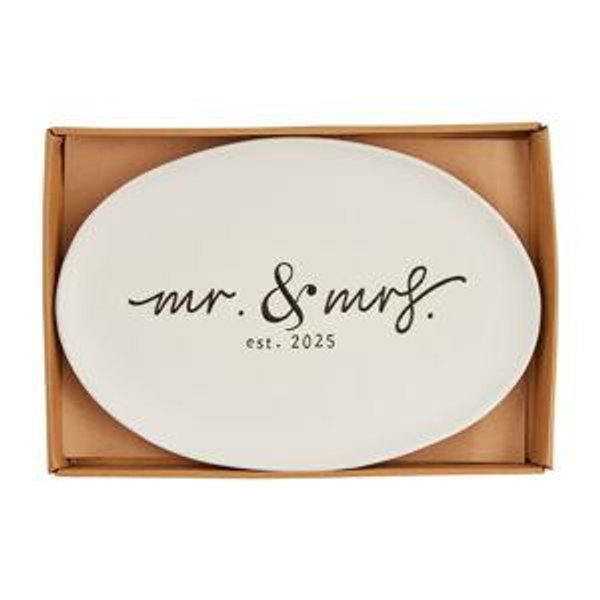 Mr. And Mrs. Est 2025 Platter | Mud Pie