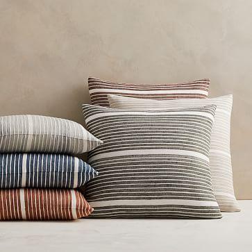 Silk Mini Stripe Pillow Cover - Dark Olive