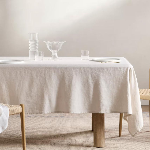 Sand European Linen Tablecloth - 70x108"