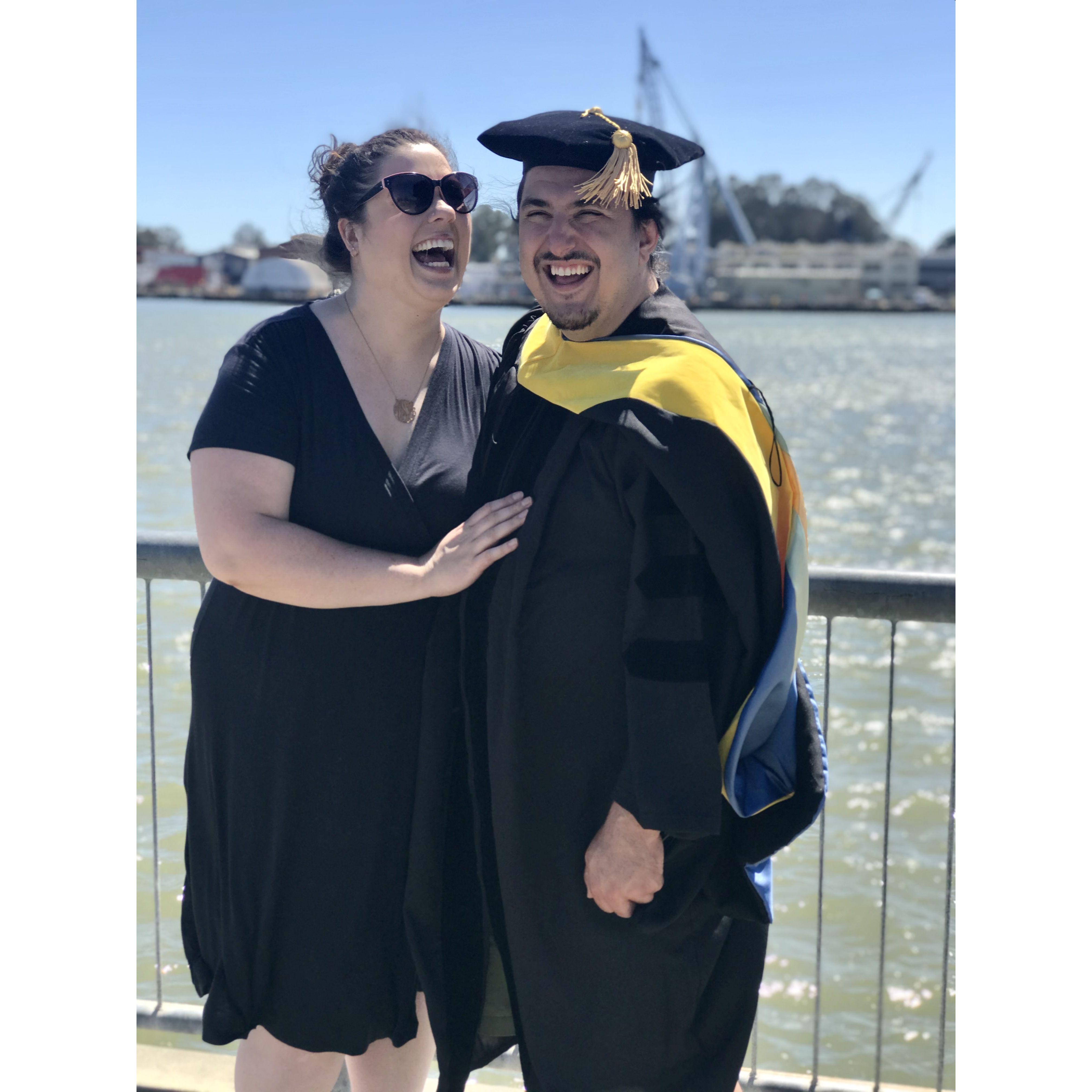 In Vallejo, CA celebrating Marco's doctorate degree in June 2021.