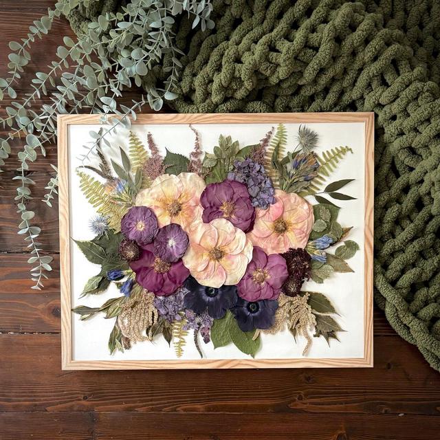 Personalized Flower Preservation | Handcrafted Pressed Florals Frame | Bridal Bouquet Keepsake | Memorial & Wedding Floral Art | Anniversary