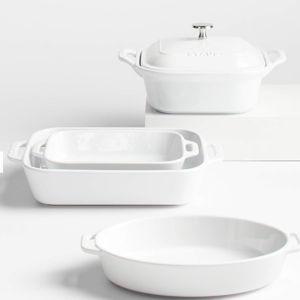 Staub Ceramics White 5-Piece Bakeware Set + Reviews | Crate & Barrel