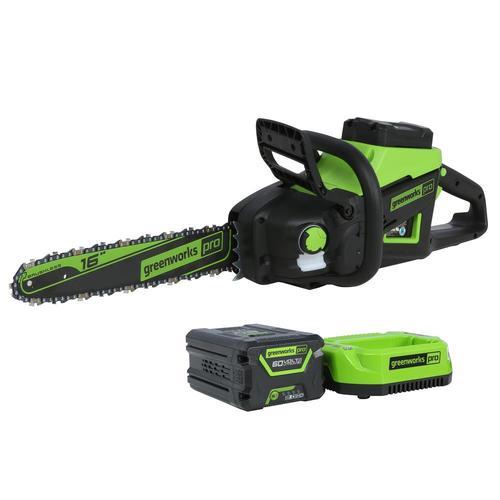 Greenworks Pro 60-Volt Max Lithium Ion 16-in Cordless Electric Chainsaw (1-Battery)