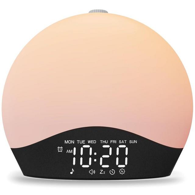 Sound Machine White Noise Machine with 25 Soothing Sounds, 17 Night Lights, 5W Stereo Bluetooth Speaker, Sleep Timer, Wake Up Light Sunrise Alarm Clock for Bedrooms, Ideal Gift for Baby, Kids, Seniors