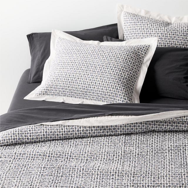 Celeste Organic Cotton Navy Diamond Print Full/Queen Quilt