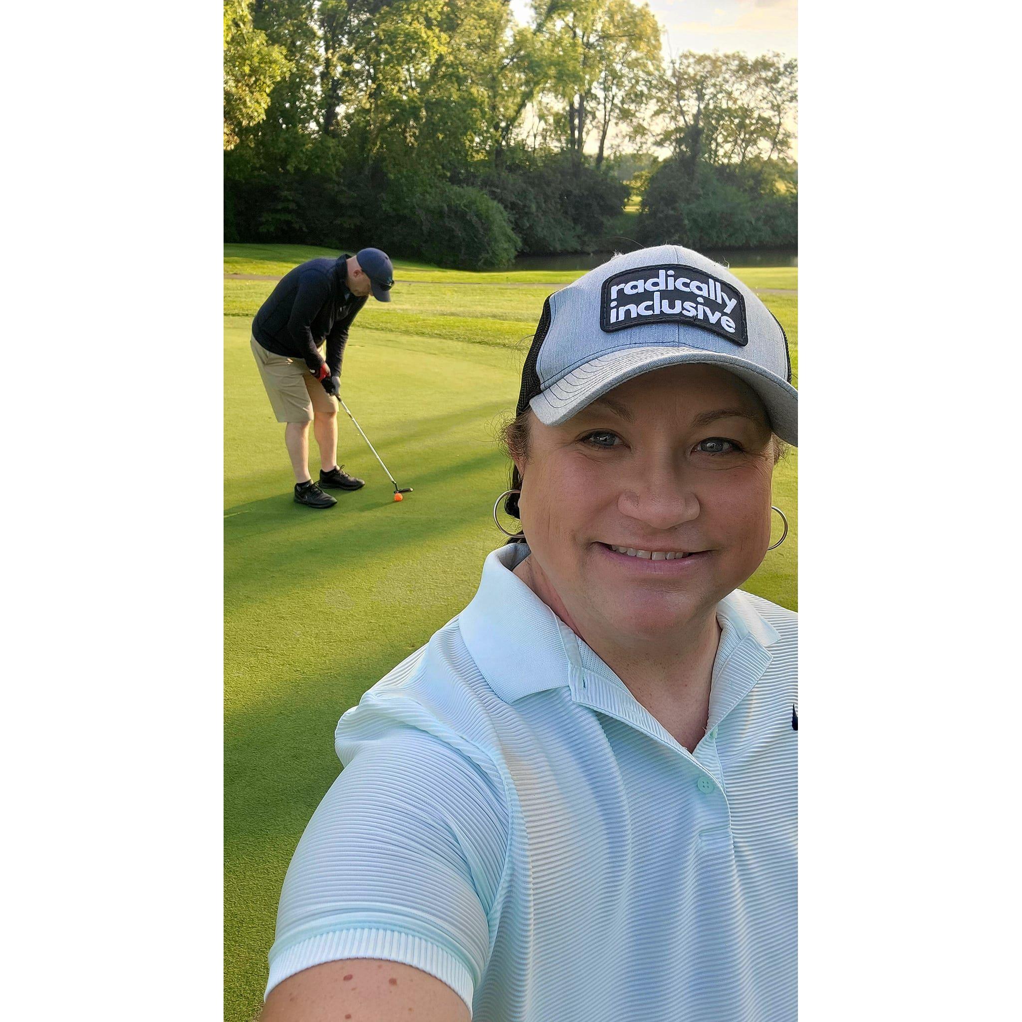Jim got Brooke into golf, finally, after her dad had been wanting her to for years