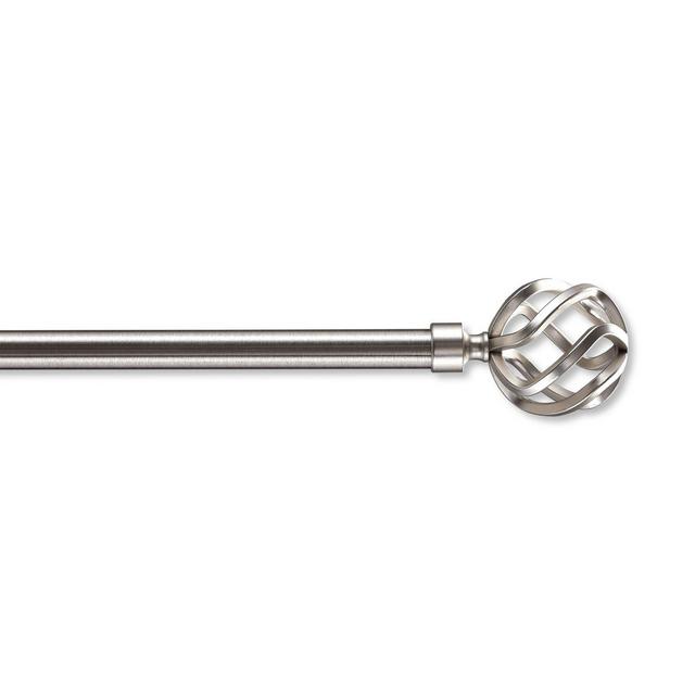 Simply Essential™ Birdcage 36 to 72-Inch Adjustable Single Curtain Rod Set in Brushed Nickel
