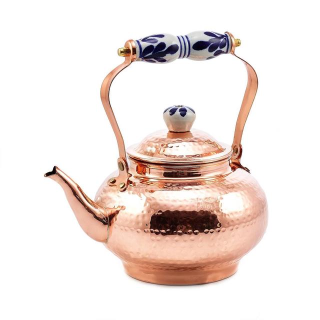 Old Dutch 64oz Copper Hammered Tea Kettle with Ceramic Handle