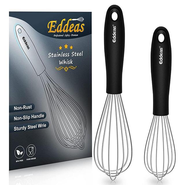 Eddeas Mini Whisks - Small Whisks （7 and 5.5 inch ）Stainless Steel,Kitchen Balloon Whisk, Durable Wires ＆ Strong Handles,Suitable for Egg, Espresso, Hot chocolate, sauces